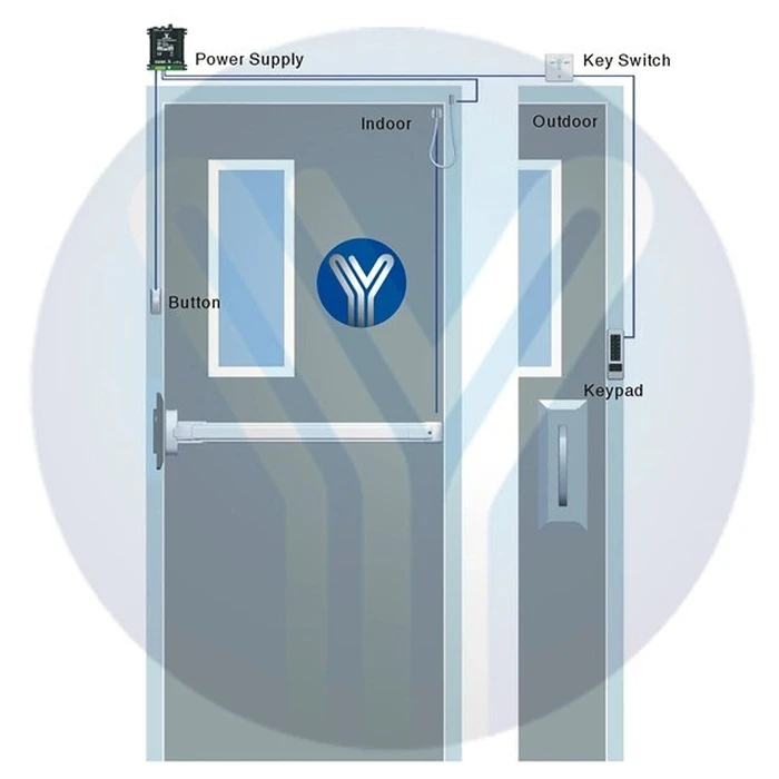 Μπουτόν Yli Electronic Χωνευτό PBK-814A με LED, 35 X 90mm, 3Α, Ασημί