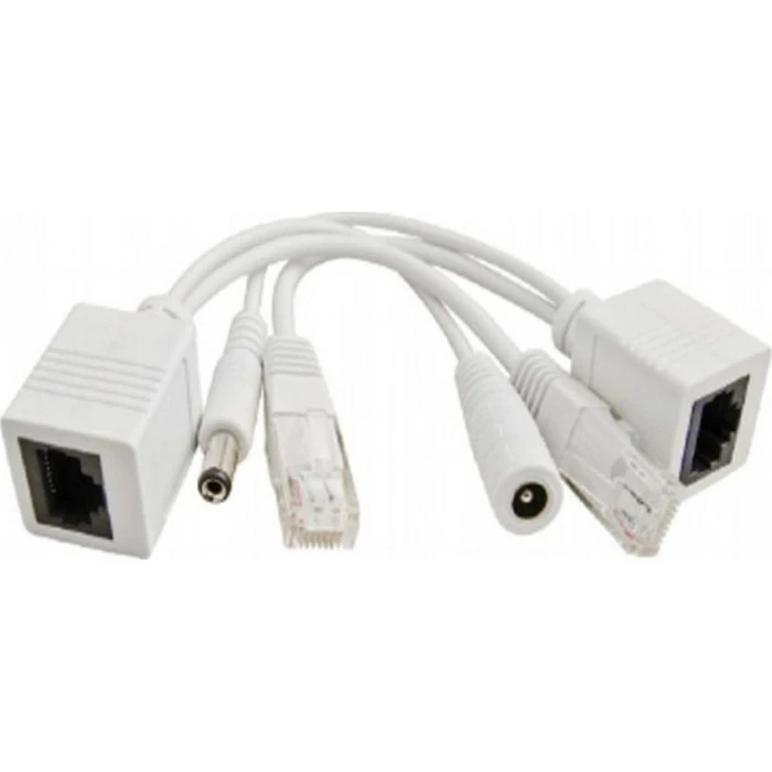 Σετ Μετατροπείς PoE Pulsar Τύπου RJ45 Και 2.1/5.5 P-Poe1, Λευκό
