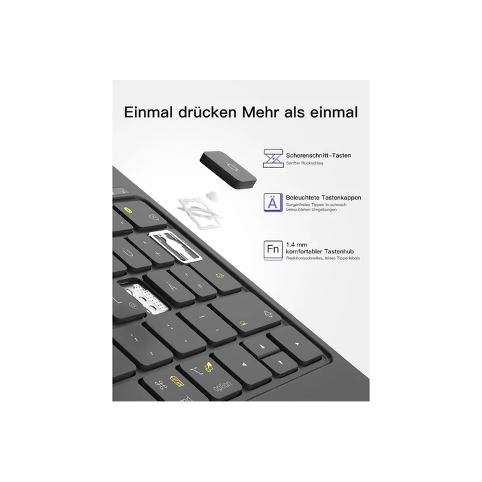 Inateck Magnetic Keyboard Case for iPad Air / Pro 11" KB09119 — QWERTZ, Black