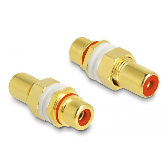 Αντάπτορας RCA Delock Ήχου 64142, με Κόκκινο Δακτύλιο, Χρυσός