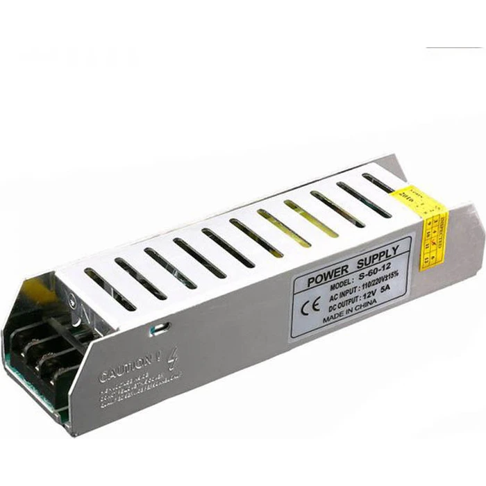 Τροφοδοτικό LED Optonica Καλωδιοταινίας 6131, 60W, 12V/5A