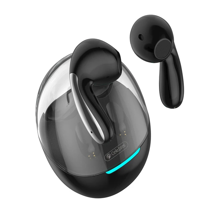 Bluetooth Handsfree Celebrat με Θήκη Φόρτισης W51, True Wireless, Φ13mm, Μαύρα