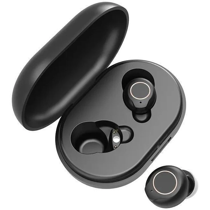 Powertech Ακουστικά Βαρηκοΐας PT-1247 με Θήκη, Επαναφορτιζόμενα, Μαύρα