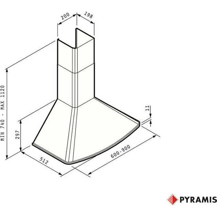 Απορροφητήρας Καμινάδα Pyramis Oβάλ 60 065030401