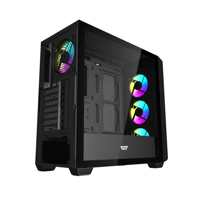 Darkflash DS900WD Midi Tower Κουτί Υπολογιστή Μαύρο με 4 ανεμιστήρες DS900WD