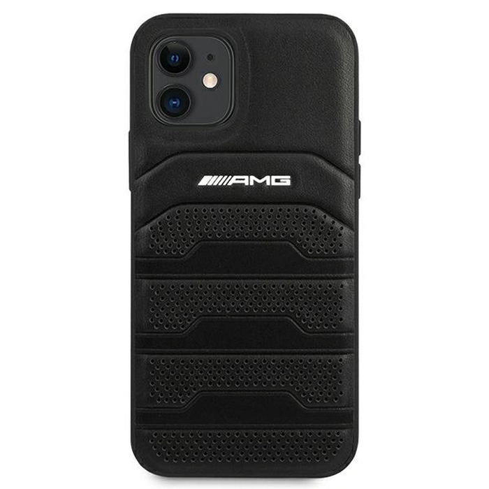 AMG AMHCP12SGSEBK Apple iPhone 12 mini hardcase Leather Debossed Lines black