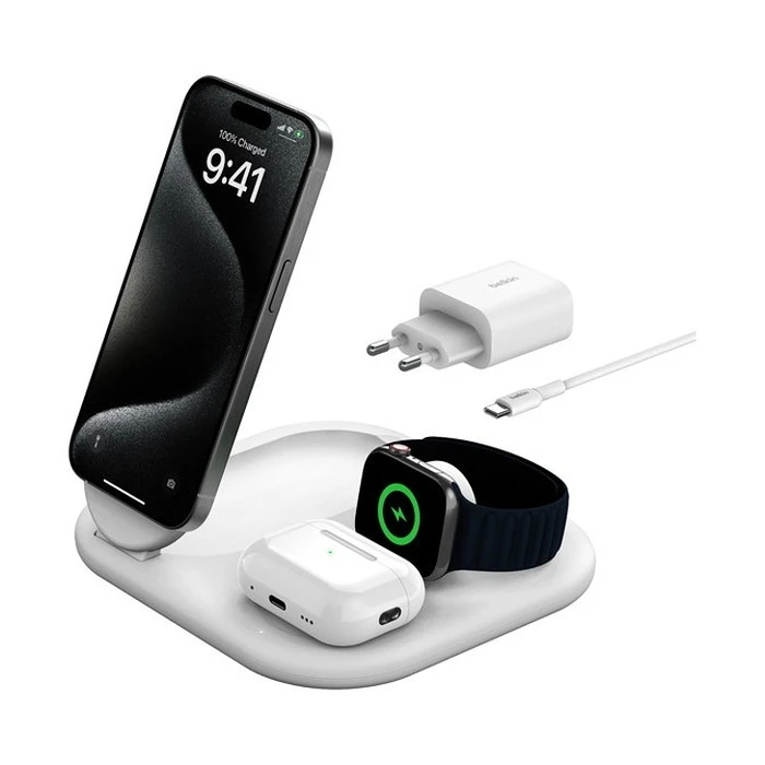 Ασύρματος Φορτιστής Belkin Boostcharge Qi2 Magnetic 3-In-1 Charging Station