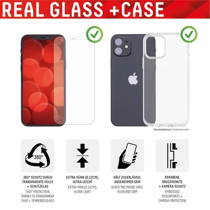 Screen Protector E.V.I Displex Real Glass + Case F/ Apple Iphone 13 Pro