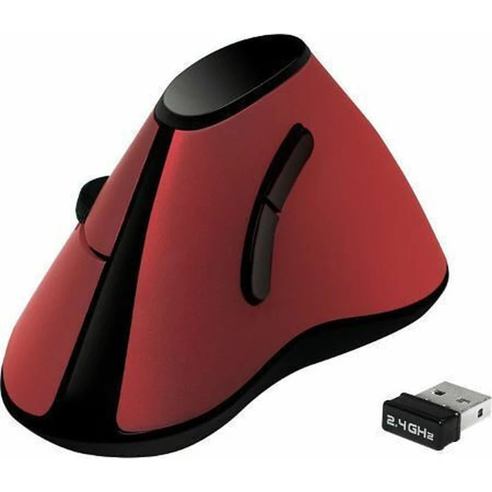 Ποντίκι Ασύρματο Logilink ergonomisch vertikal, Funk 2.4 GHz, Red