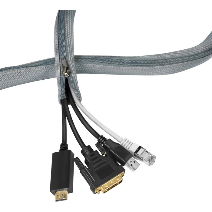 Οργανωτής Καλωδίων Logilink cable sleeve with zipper polyester Dm30 grey