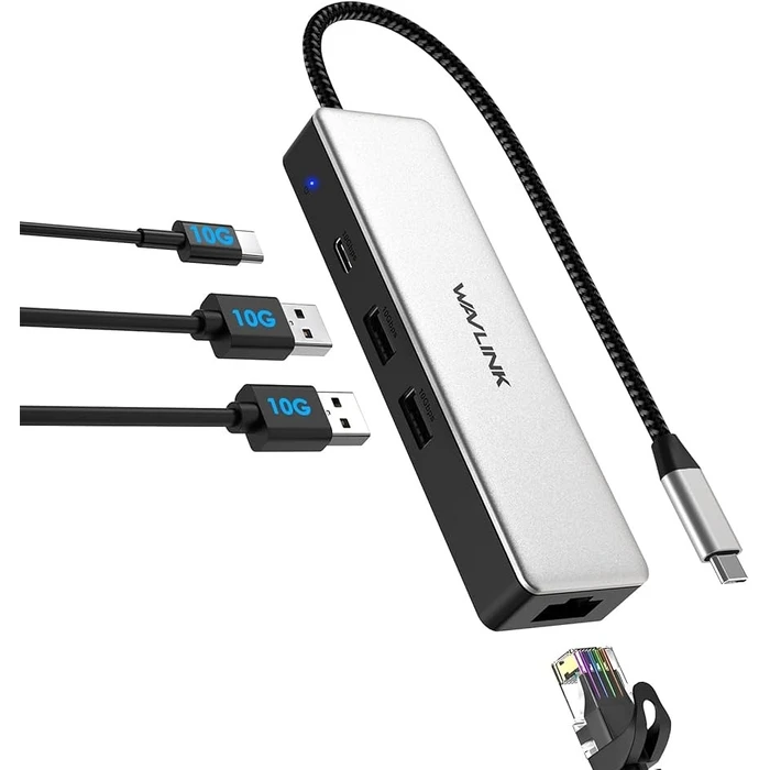 USB Hub GrauGear 10Gbps USB-4x USB 3.2, 2x Type-C and 2x Type-A