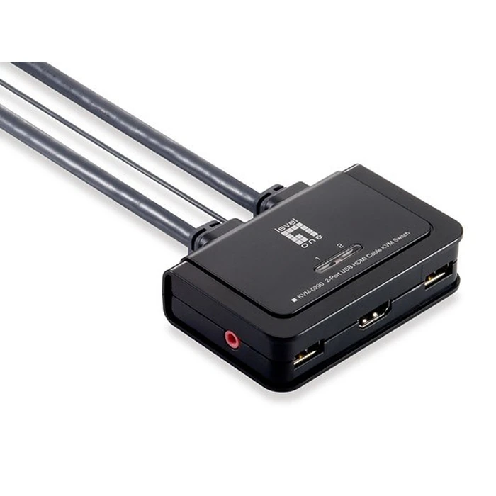 KVM Switch LevelOne 0290 2-Port cable, HDMI, USB, Audio