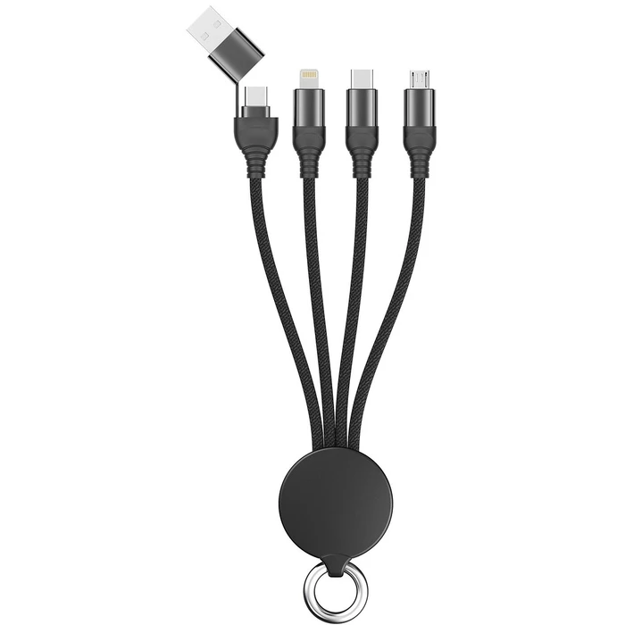 Καλώδιο USB 2GO USB / Type C Micro USB, Lightn., USB-C 15cm sw