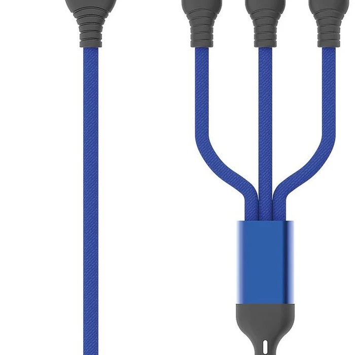 Καλώδιο USB 2GO USB / Type C Micro USB,Lightn.,USB-C 1,2m blue