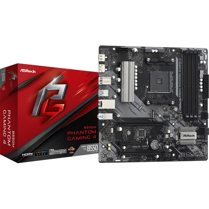 Motherboard ASRock B550M Phantom Gam. 4 AM4 mATX HDMI/DP DDR4