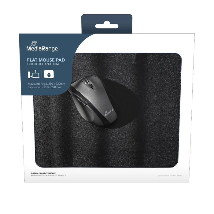 Mousepad MediaRange flach 250x220x3mm Black