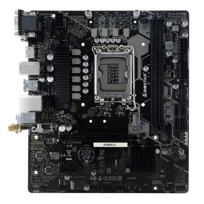 Motherboard Biostar B760MX2-E (B760,S1700,mATX,DDR5)