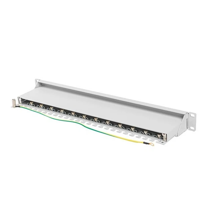 Patch Panel Lanberg 24-Port 1U 19" Cat. 7 FTP shielded gray