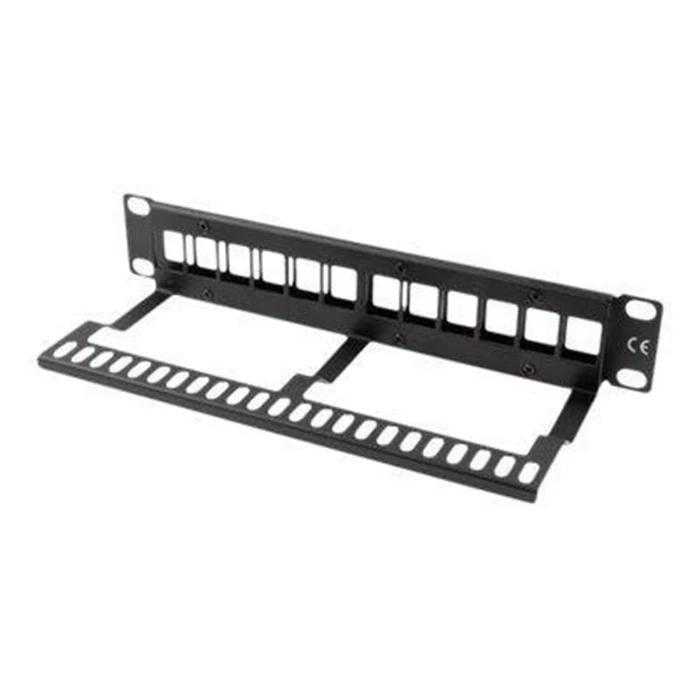 Patch Panel Lanberg Blank 12Port 1U Keystone Organizer schw.
