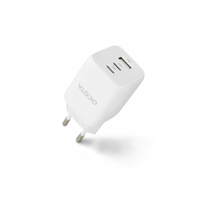Φορτιστής Πρίζας Dicota Compact 3-Port GaN (65W) EU White