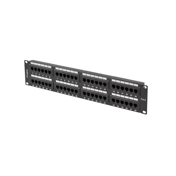 Patch Panel Lanberg 48-Port 2U 19" Cat. 6 UTP Black