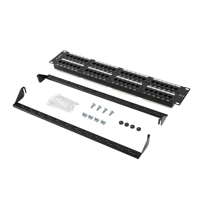 Patch Panel Lanberg 48-Port 2U 19" Cat. 6 UTP Black