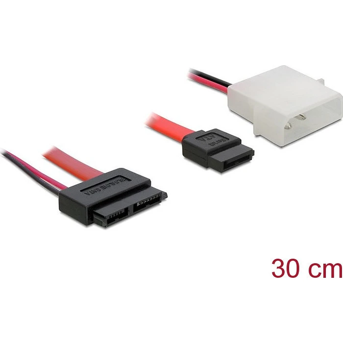 Καλώδιο Delock SATA-cable Slim 13pin -> SATA 7pin +2pin Molex 0.30m