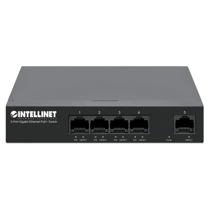 Network Switch Intellinet 5-Port Gigabit Ethernet PoE+ 4x PSE PoE+