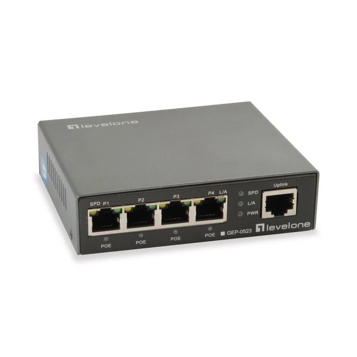Network Switch LevelOne 5x GE GEP-0523 60W 4xPoE+