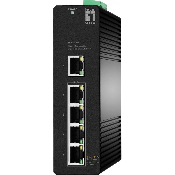 Network Switch LevelOne 5x GE IGS-2105P 4xPoE Outputs Black