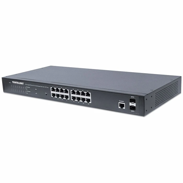Network Switch Intellinet PoE+Web-Managed 16Port Gigabit+2 SFP-Ports