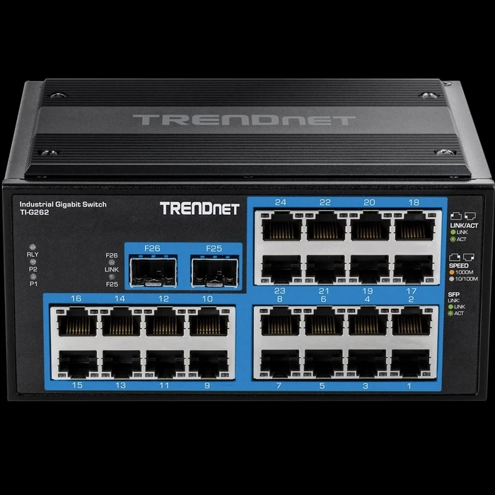 Network Switch Trendnet 26-Port Hardened Industrial Gigabit DIN-Rail