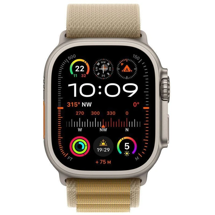 Smartwatch Apple Ultra 2 Natural LTE 49mm Titanium Case with Alpine Loop M - Tan