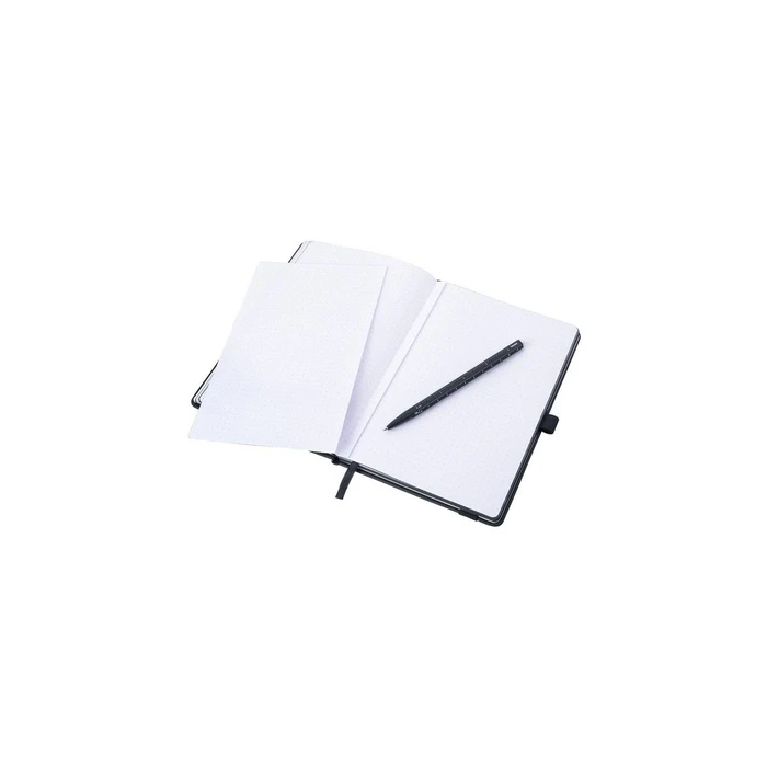 TROIKA BLACK SLIMPAD A5 Notepad (A5 notepad set with ballpoint pen)