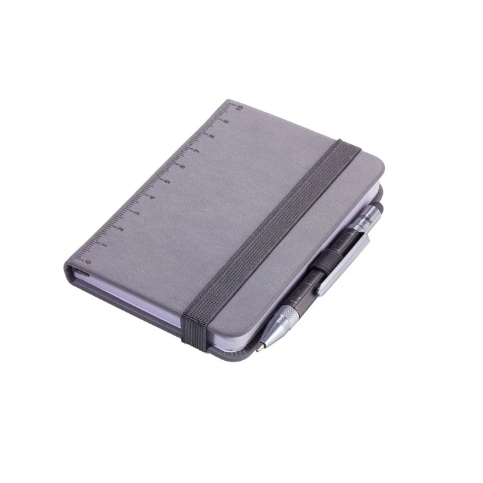 TROIKA DIN Mini Notepad LILIPAD + LILIPUT Tool Pen (Grey), 128 pages, Set