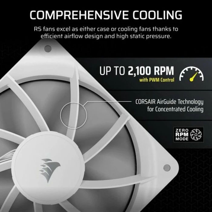 Case Fan 12cm Corsair Fan RS120 PWM 3x12cm white