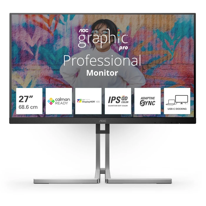 Monitor 27" AOC Q27U3CV - Graphic Pro Series QHD - HDR