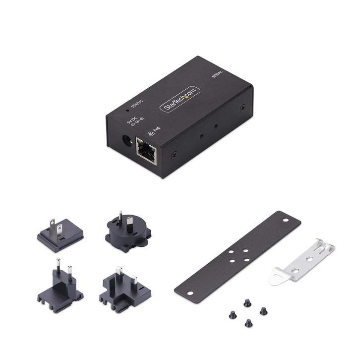Converter StarTech Serial to Ethernet Adapter, IP LAN to RS232 DB9 - PoE - TAA Compliant