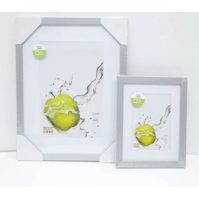 Κορνίζα τοίχου Deknudt S66KD1 P1 18x24 Wood Silver με Passepartout