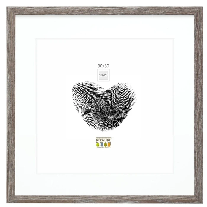 Κορνίζα τοίχου Deknudt S66KH3 P1 30x30 Wood Grey με Passepartout