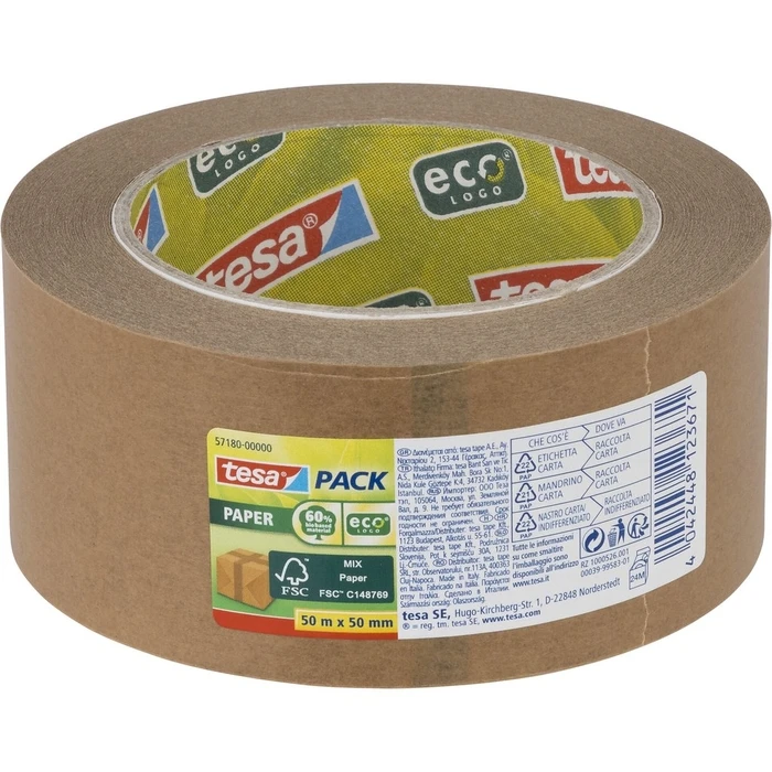 Αυτοκόλλητη Ταινία TESA 50m x 50mm Paper eco brown 57180