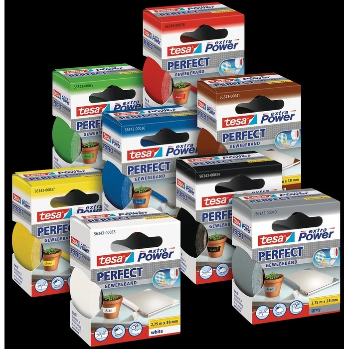 Αυτοκόλλητη Ταινία TESA Cloth 2,75m x 38mm extra Power red 56343