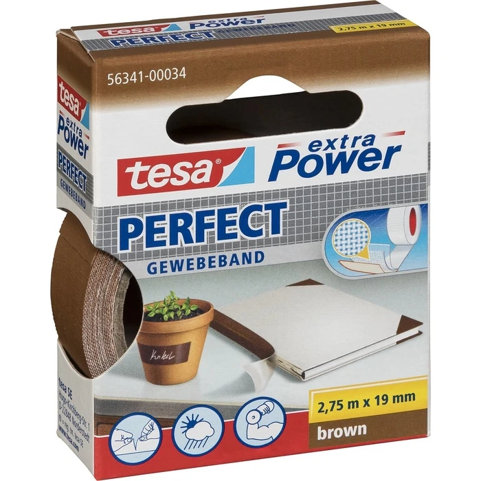 Αυτοκόλλητη Ταινία TESA 2,75m x 19mm extra Power Braun Perfekt 56341