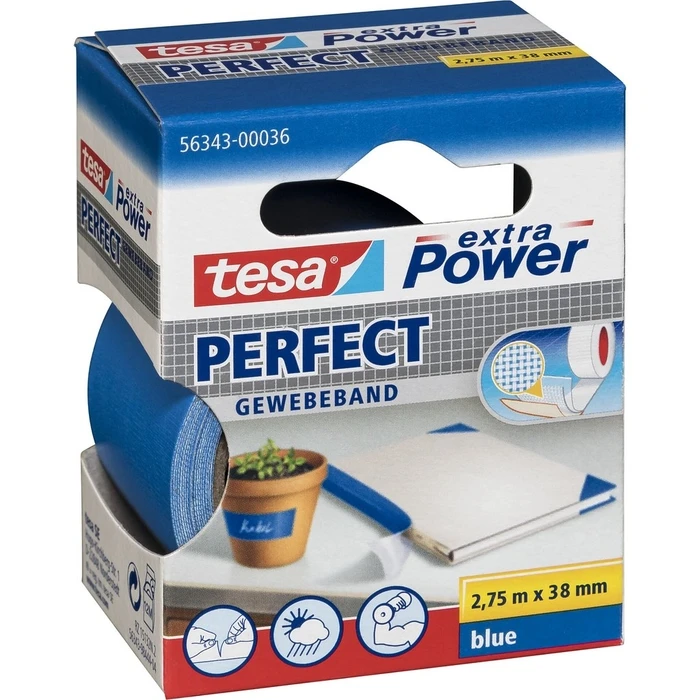 Αυτοκόλλητη Ταινία TESA 2,75m x 38mm extra Power Blue Perfekt 56343