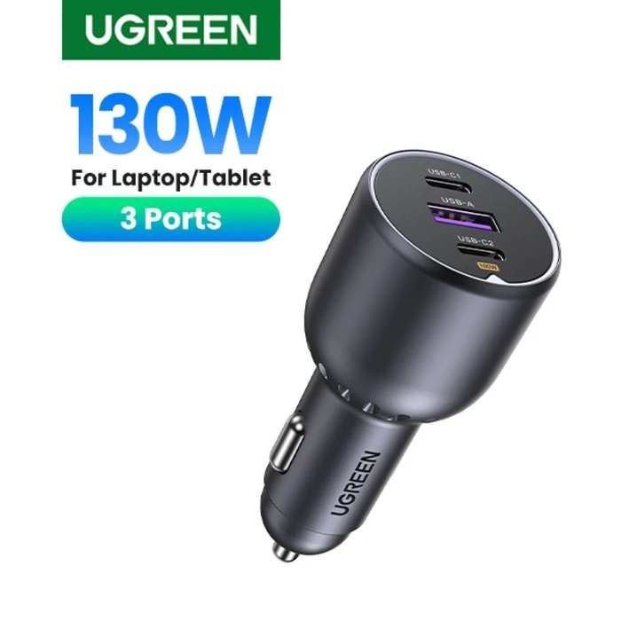 Φορτιστής Αυτοκινήτου Ugreen 130W 3-Port Fast gray