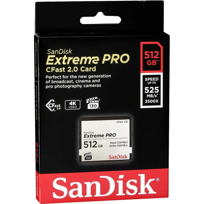Κάρτα Μνήμης CF SanDisk 2.0 VPG130 512GB Extreme Pro SDCFSP-512G-G46D