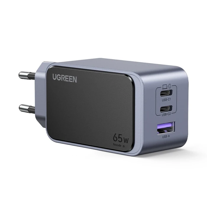 Φορτιστής Πρίζας Ugreen Nexode S 65W 3-Port GaN Fast EU gray