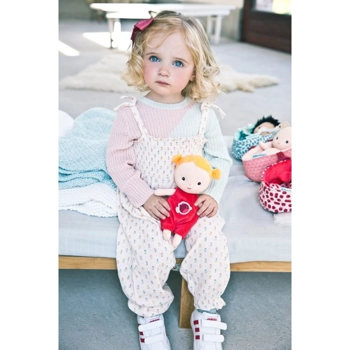 Lilliputiens Agathe Baby in Basket with Outfit and Blanket