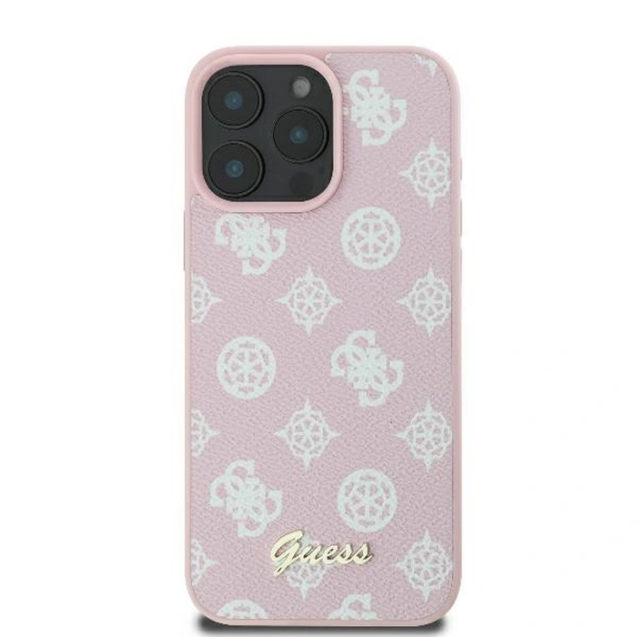 Guess GUHMP16LPGPYSP Apple iPhone 16 Pro hardcase Peony Script Logo MagSafe pink