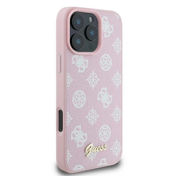 Guess GUHMP16LPGPYSP Apple iPhone 16 Pro hardcase Peony Script Logo MagSafe pink